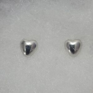 Silver Heart Stud Earrings